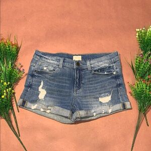 Stylish Distressed Blue Jean Shorts